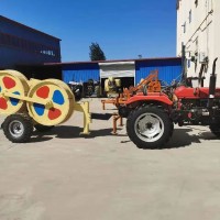 拖拉机绕线机 电力工程牵引机 四轮改装双卷筒绞磨机